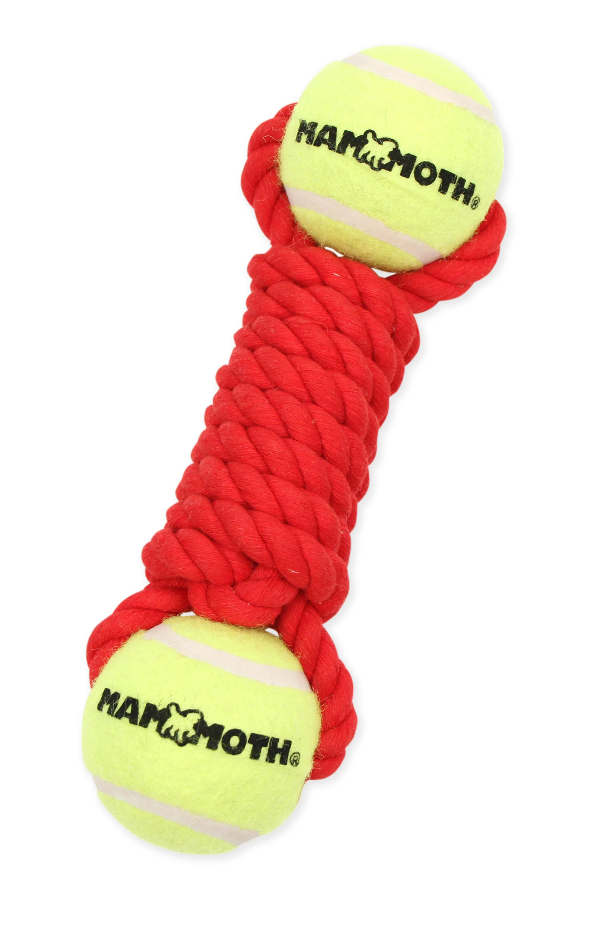 Mammoth Pet Products Twister Bone w/2 Tennis Balls Dog Toy Red Medium, 9 in