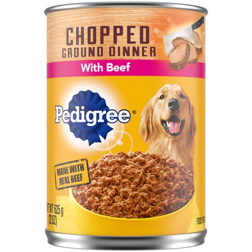 Pedigree Chopped Ground Dinner Adult Wet Dog Food Beef 22oz 12pk - Image 2