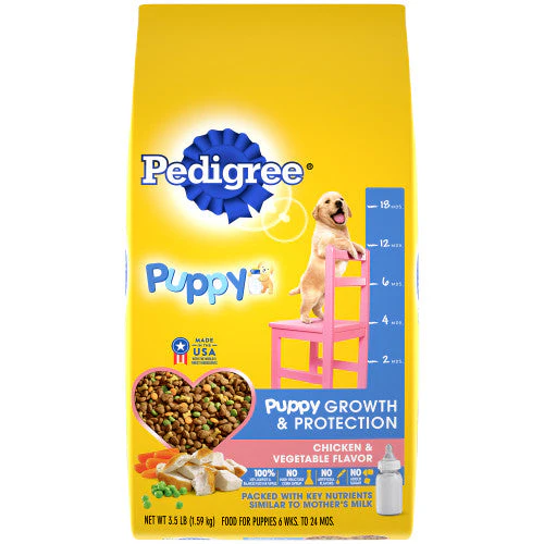 Pedigree Puppy Growth & Protection Dry Dog Food Chicken & Vegetable 3.5lb - Image 2