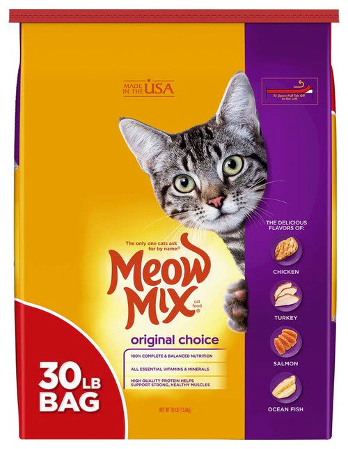 Meow-Mix Original Choice Dry Cat Food Chicken, Turkey, Salmon & Ocean Fish 30lb - Image 2