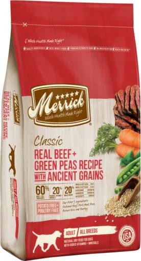 Merrick Classic Real Beef + Green Peas Recipe with Ancient Grains 4lb   {L-1} 295284 - Image 2