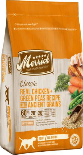 Merrick Classic Real Chicken + Green Peas Recipe with Ancient Grains 4lb {L-1} 295283
