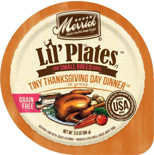 Merrick Lil'Plates Grain Free Tiny Thanksgiving Day Dinner 12/3.5oz {L-1} 295363