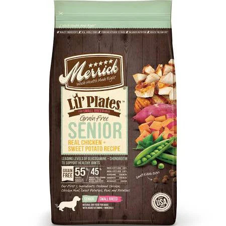 Merrick Lil'Plates Grain Free Senior Real Chicken + Sweet Potato 12lb {L-1x} 295749