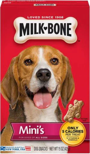 Milkbone Flavor Snacks Mini 15Z C=6 {L-1}799805