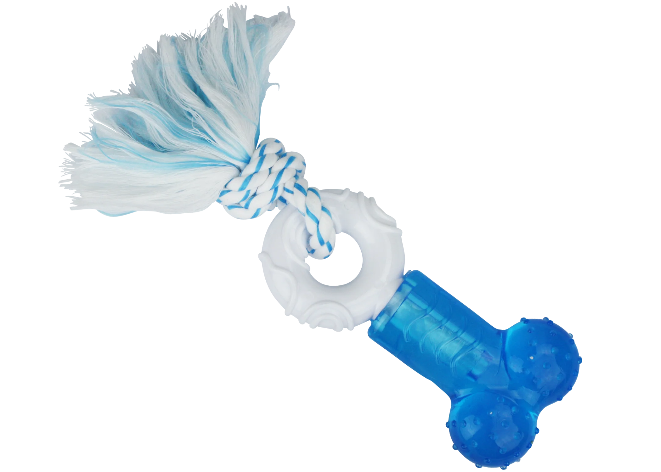Multipet Canine Clean Peppermint Bone w/ Donut & Rope Blue 7.5 in