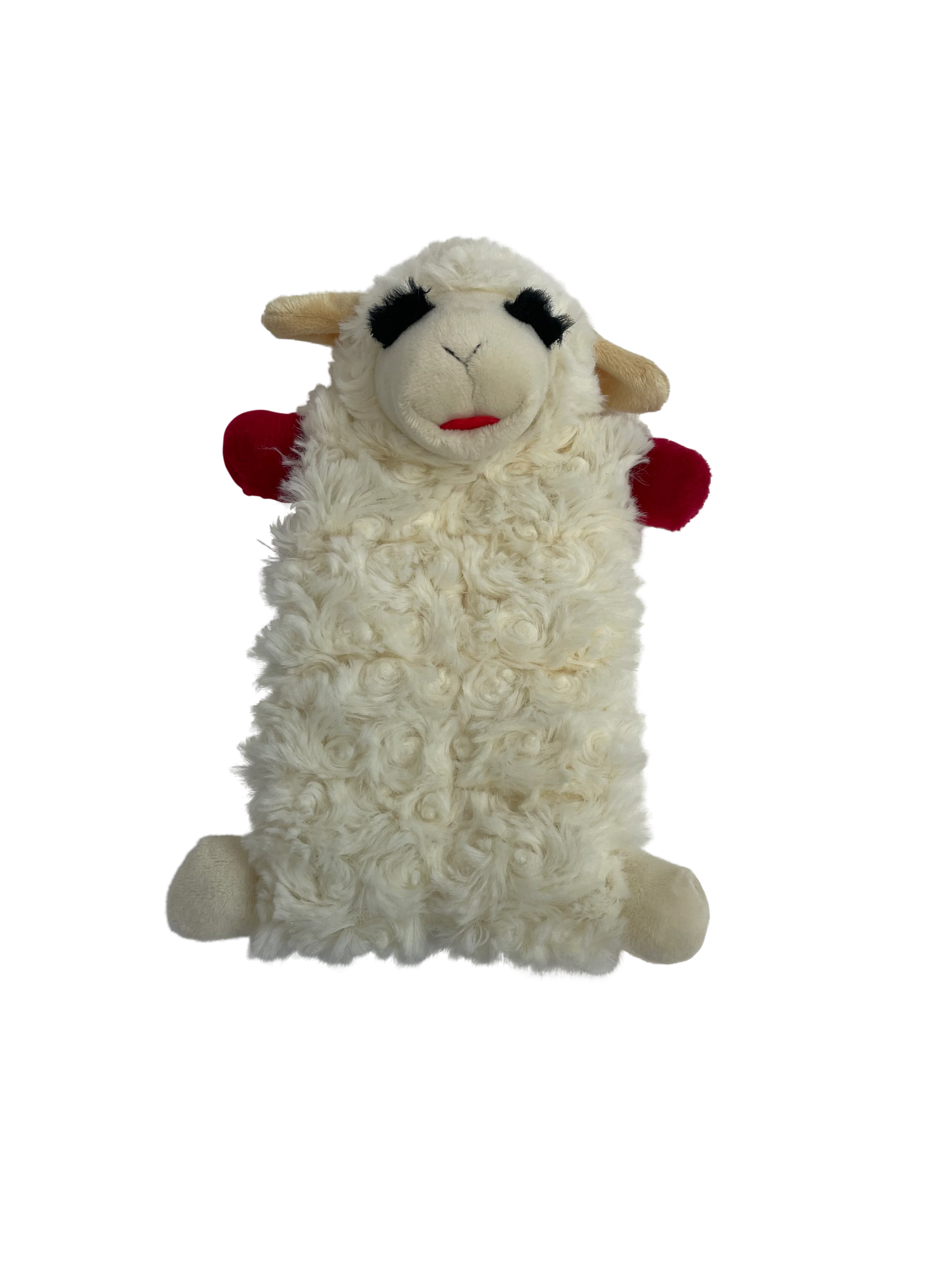 Multipet Lamb Chop Squeaker Mat Dog Toy White 9 in