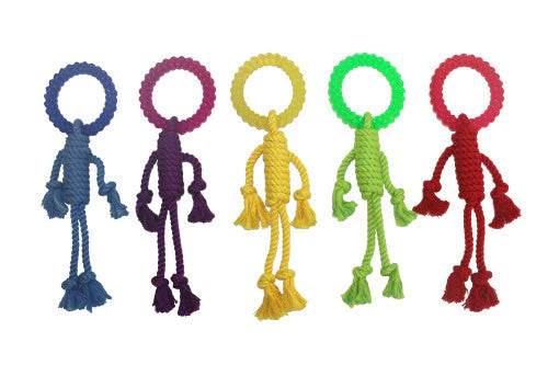 Multipet Nuts for Knots Rope Man Dog Toy Hangman with Ring Assorted 12 in - Image 2