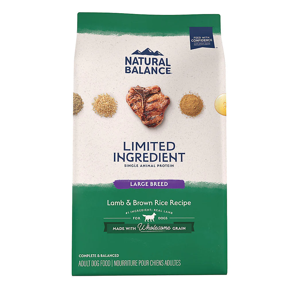 Natural Balance Pet Foods L.I.D. Large Breed Bites Dry Dog Food Lamb & Brown Rice 26lb