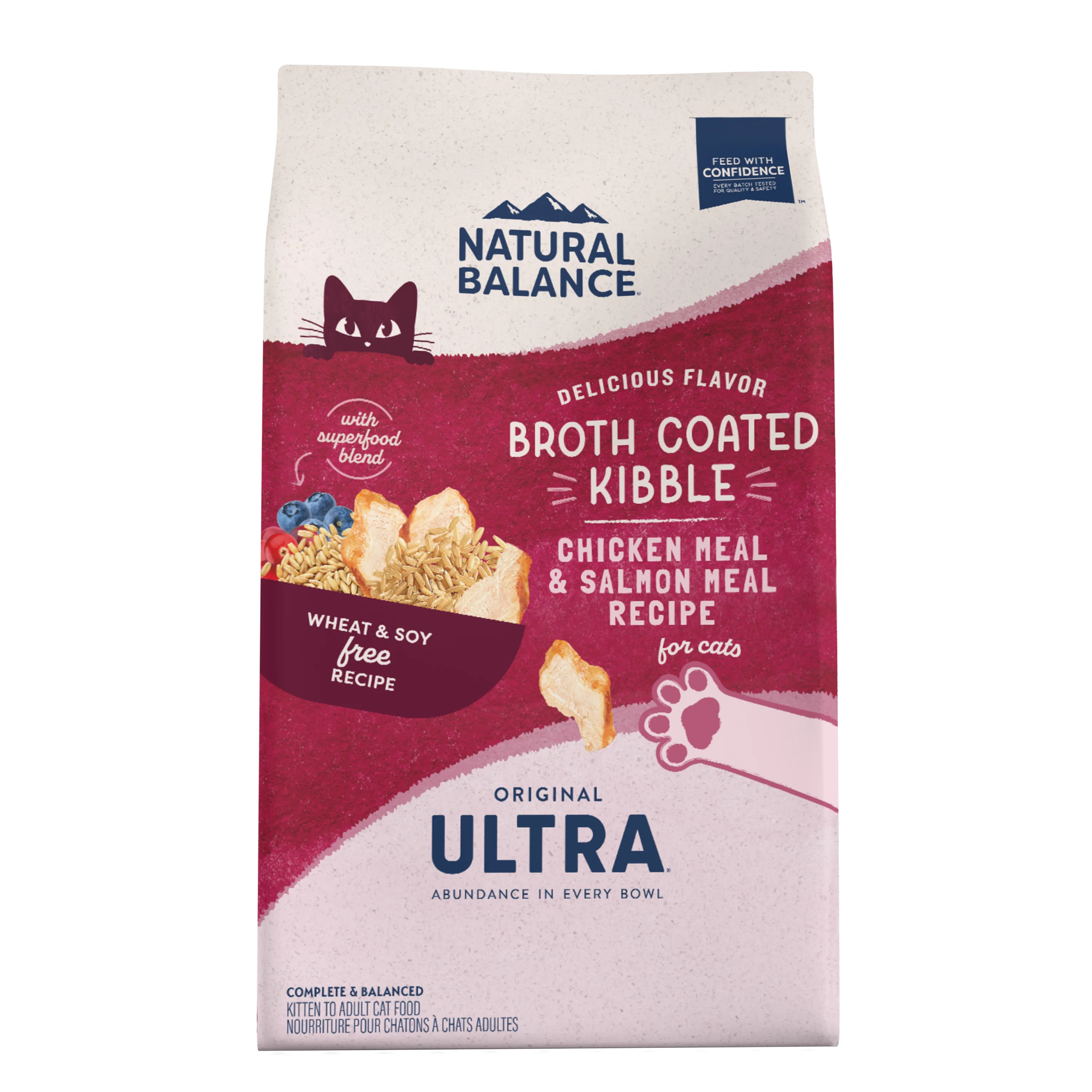 Natural Balance Pet Foods Original Ultra Broth Coated Dry Cat Food Chicken & Salmon 6 lb