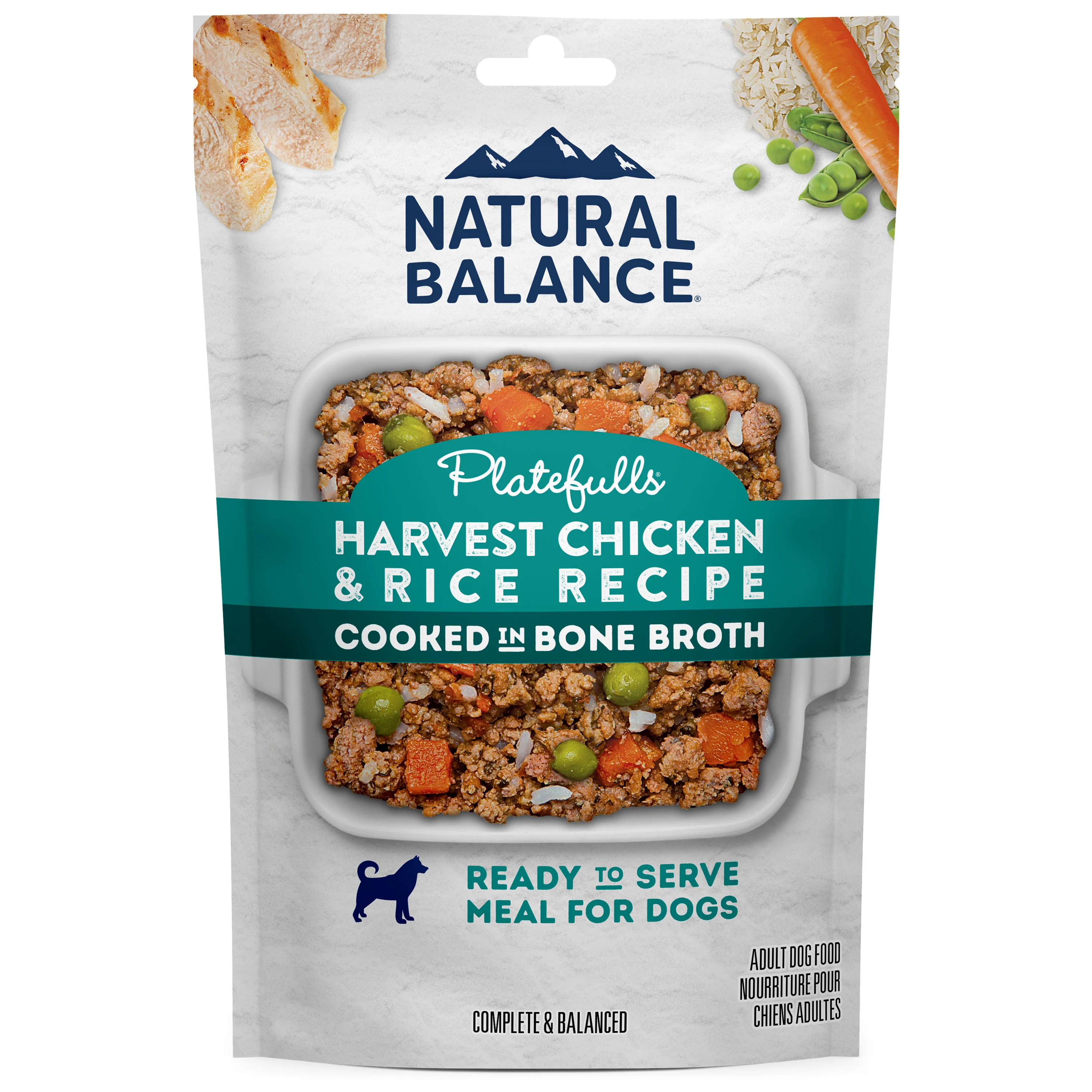 Natural Balance Pet Foods Original Ultra Platefulls Wet Dog Food Pouch Harvest Chicken & Rice Recipe 12ea/9 oz