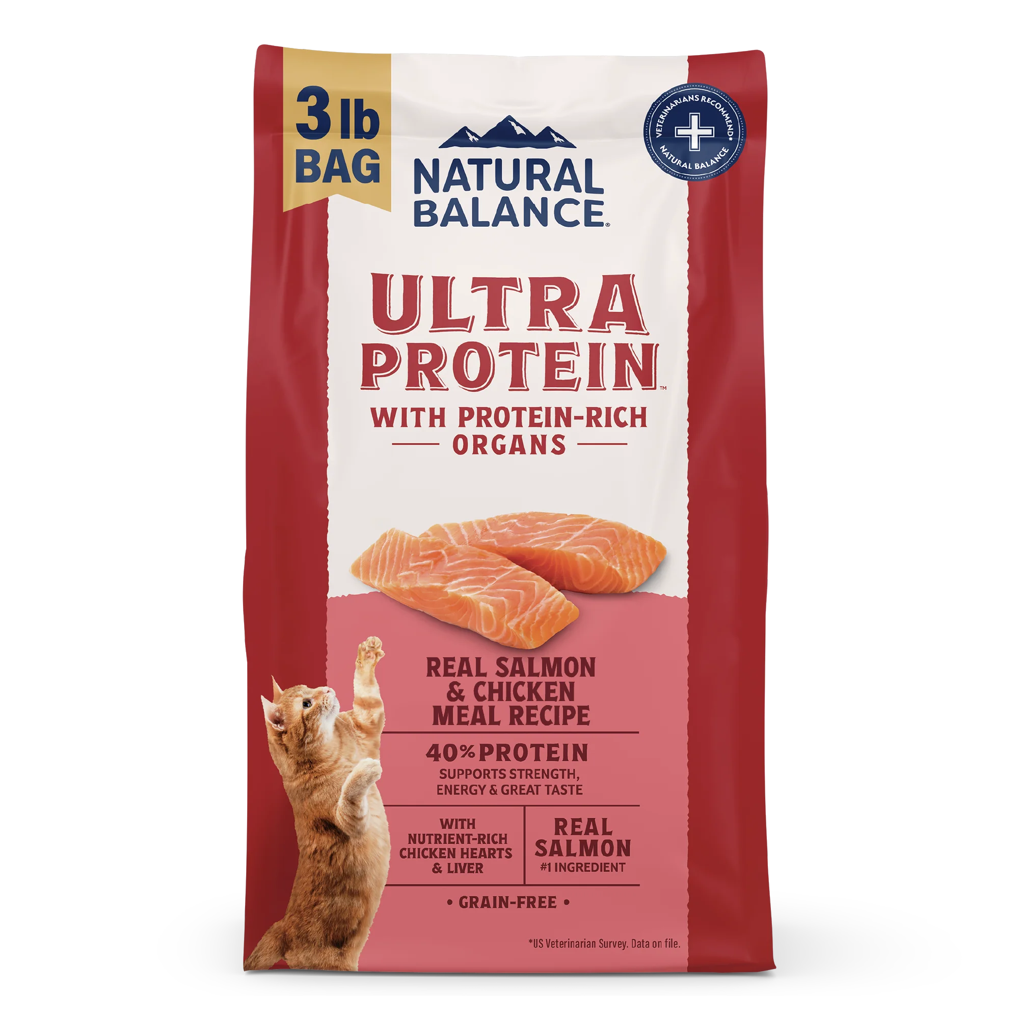 Natural Balance Pet Foods Ultra Protein Dry Cat Food Salmon & Chicken 3 lb