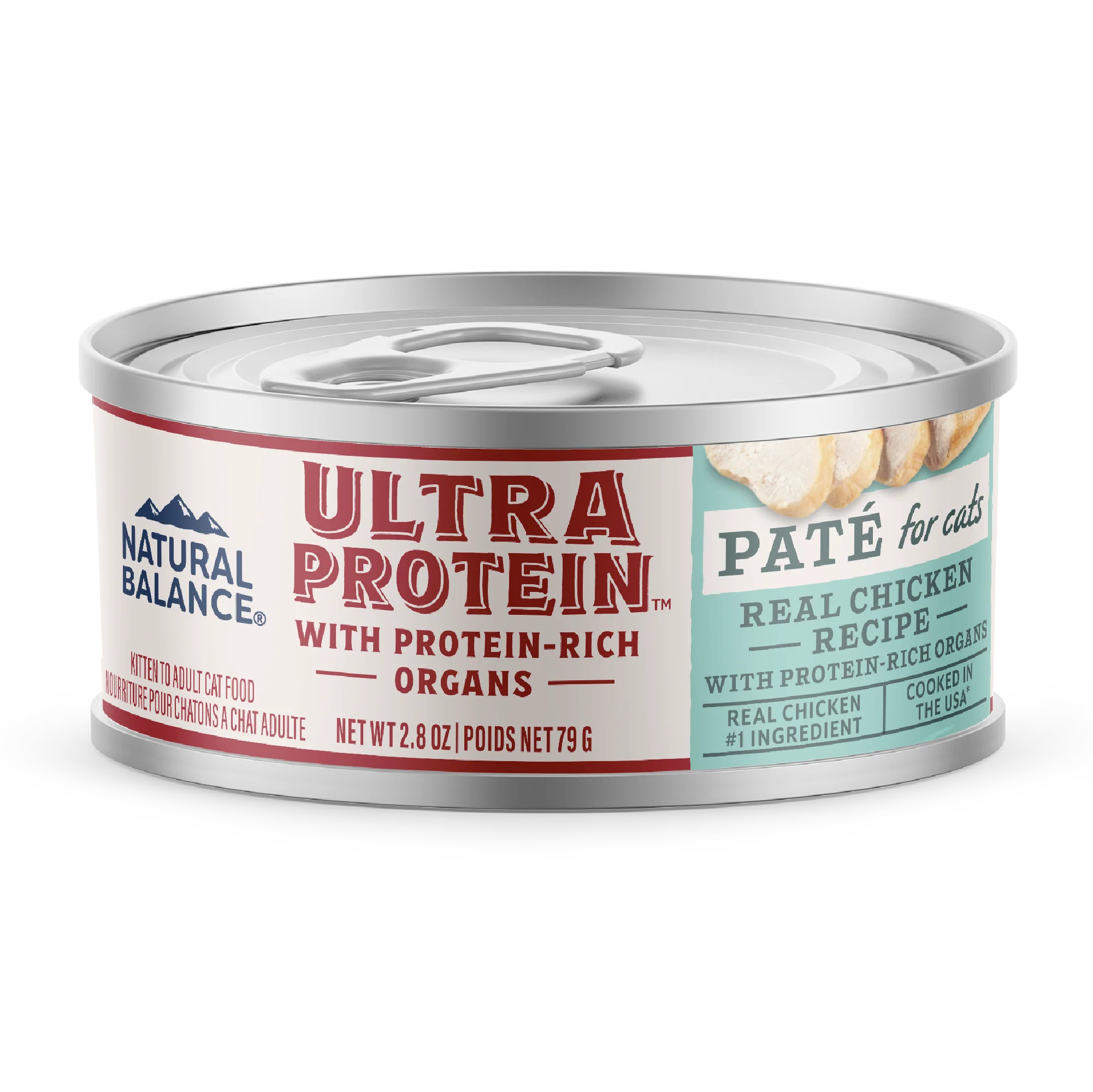 Natural Balance Pet Foods Ultra Protein Pate Canned Cat Food Chicken 24ea/2.8 oz