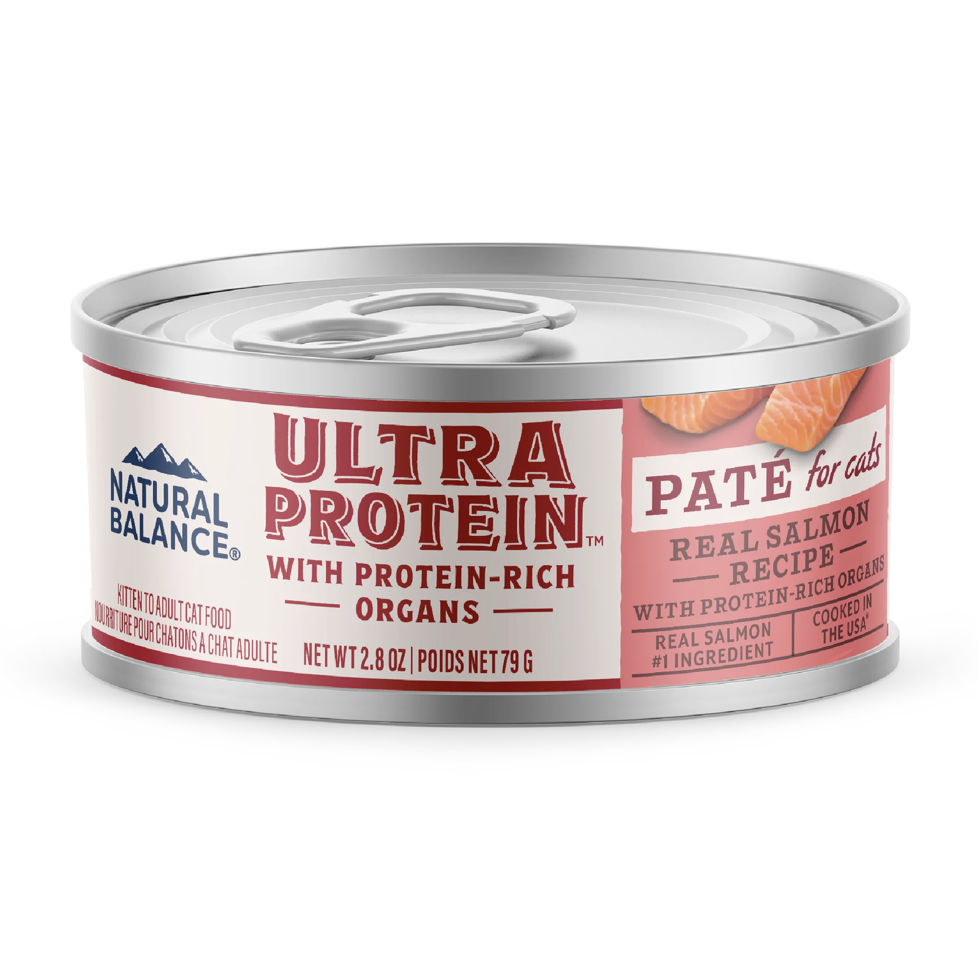 Natural Balance Pet Foods Ultra Protein Pate Canned Cat Food Salmon 24ea/2.8 oz