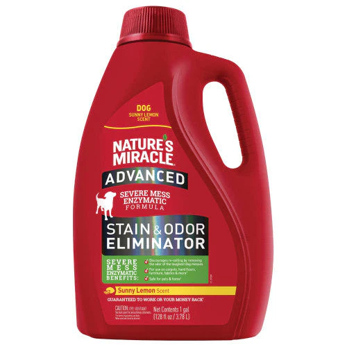 Nature's Miracle Advanced Dog Stain & Odor Remover Pour Sunny Lemon 128 fl. oz - Image 2