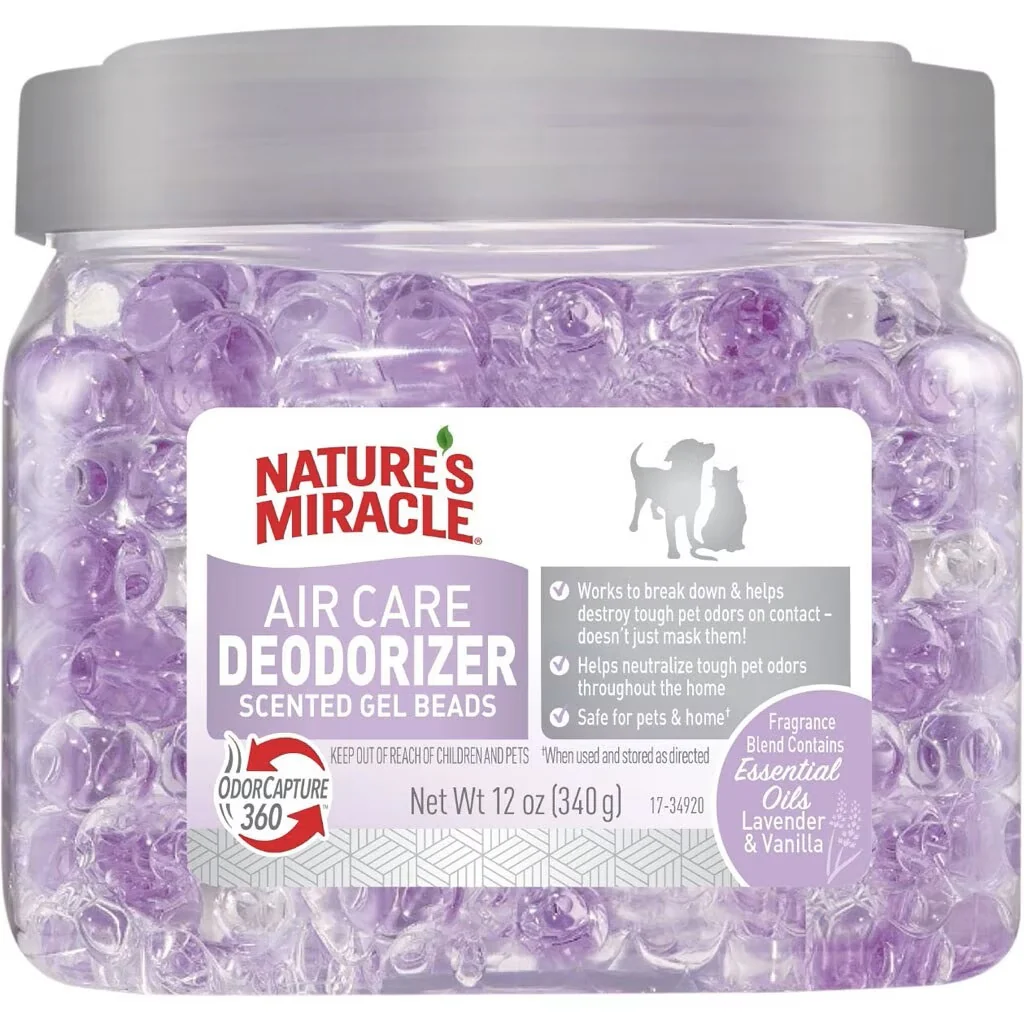 Nature's Miracle Air Care Deodorizer Scented Gel Beads Lavender Vanilla 12 oz