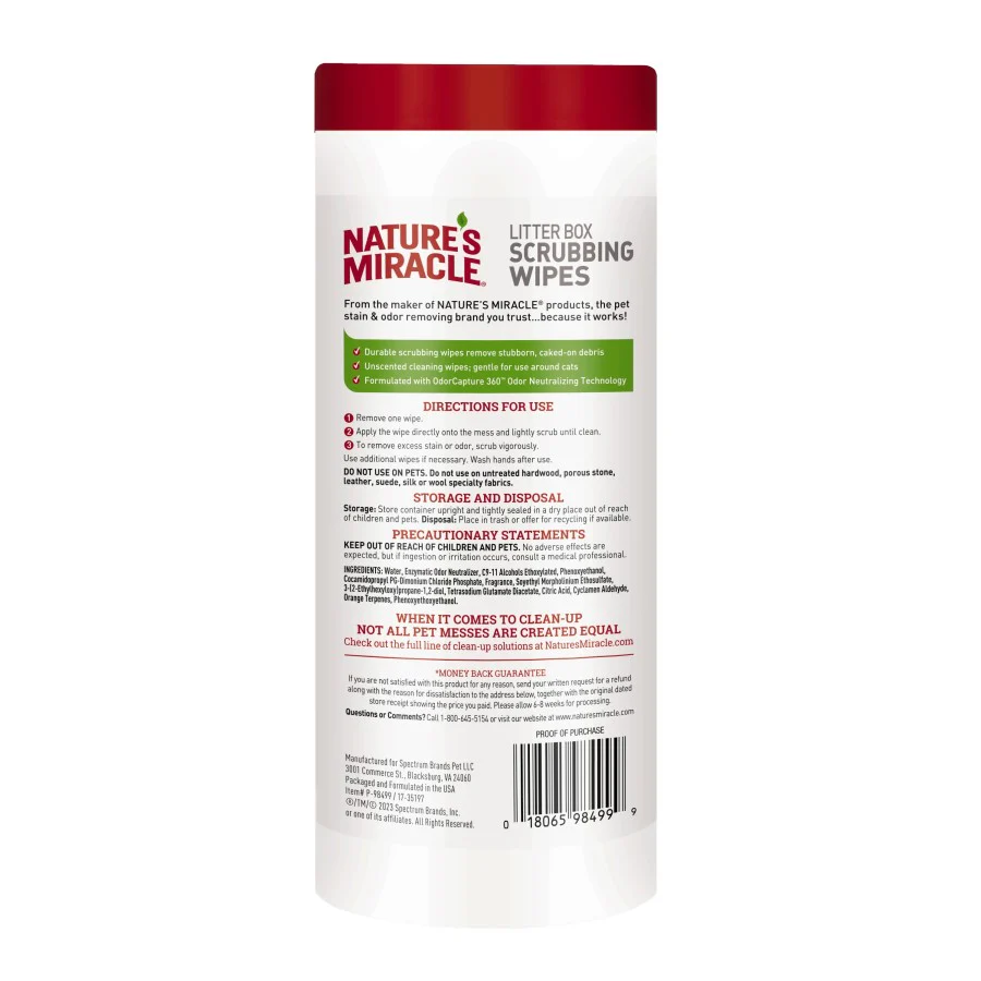 Nature's Miracle Litter Box Scrubbing Wipes 30ct - Image 2