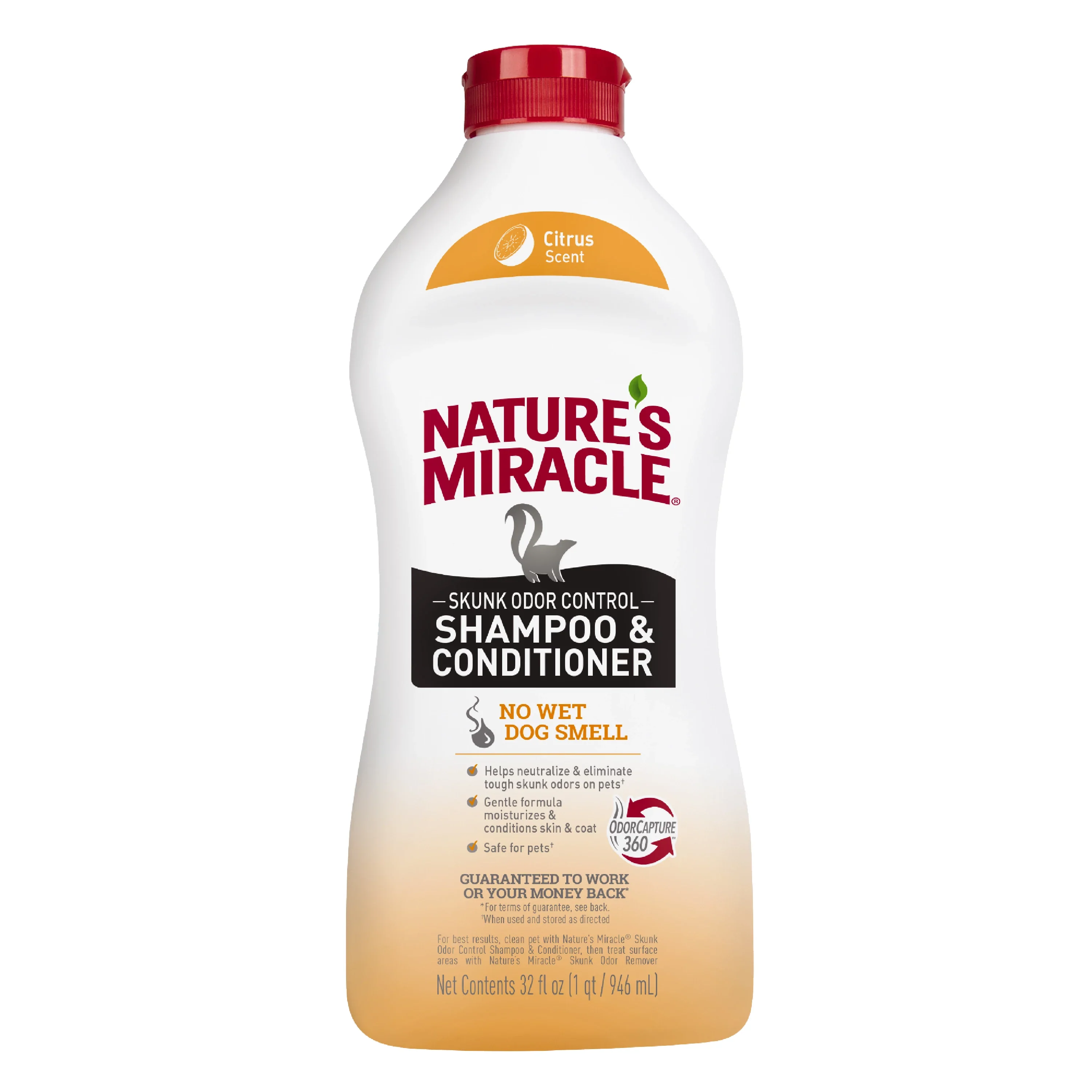 Nature's Miracle Skunk Odor Control Citrus Scent Dog Shampoo & Conditioner 32 oz