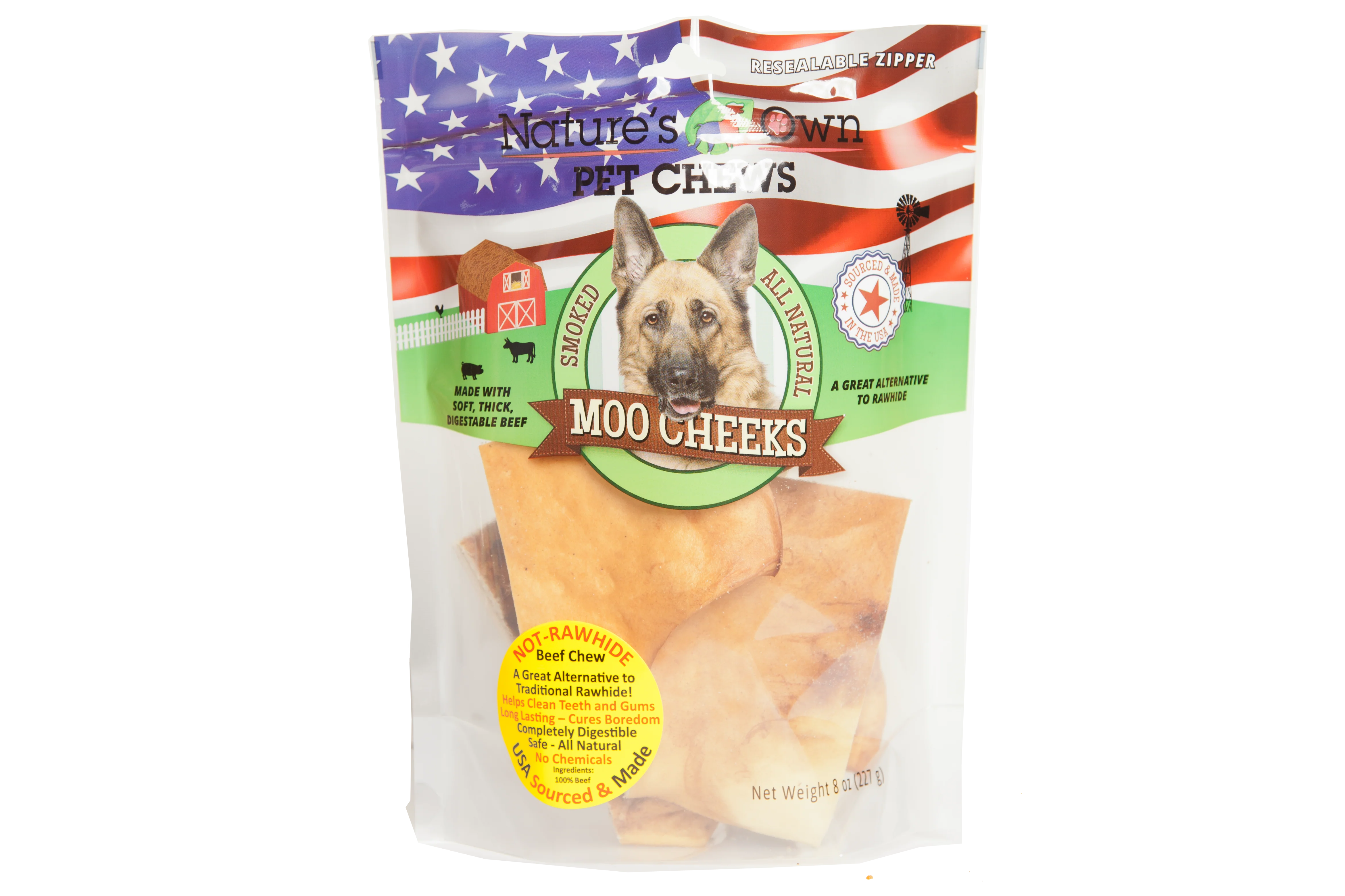 Nature's Own Moo Cheeks Dog Chews 8 oz