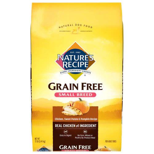 Nature's Recipe Easy to Digest Grain Free Small Breed Dry Dog Food Chicken, Sweet Potato & Pumpkin 4lb - Image 2