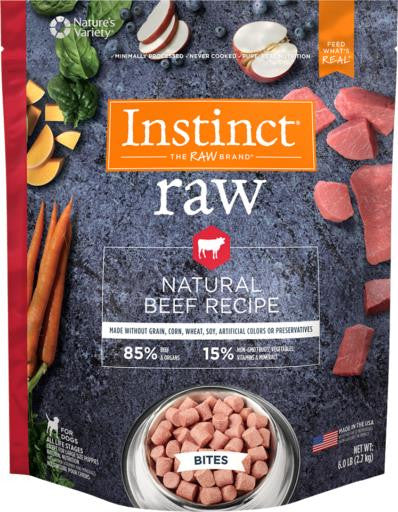 Nature's Variety Instinct 85/15 Raw All Natural Beef Recipe for Dogs Bites 6lb SD-5 {L-1 R }699897