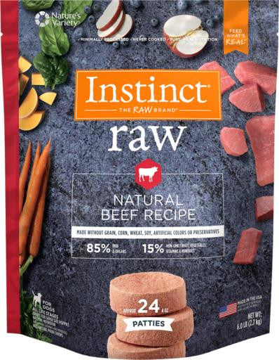 Nature's Variety Instinct 85/15 Raw All Natural Beef Recipe for Dogs Patties 6lb SD-5 {L-1 R }699899 - Image 2