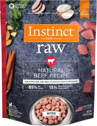 Nature's Variety Instinct 85/15 Raw All Natural Beef Recipe for Dogs Bites 3lb SD-5 {L-1} 699896 - Image 2