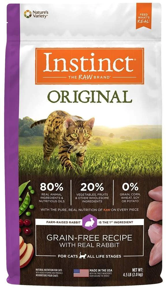Nature's Variety Instinct Original Grain Free Recipe With Real Rabbit Natural Dry Cat Food-4.5/ 4 lb-{L+1}