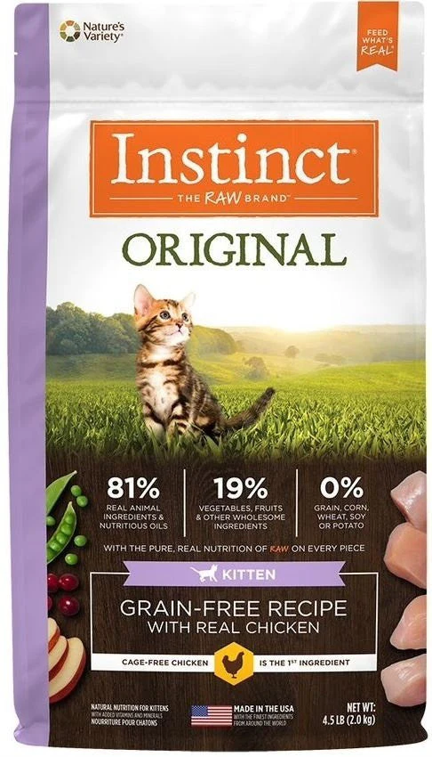 Nature's Variety Instinct Original Kitten Grain Free Recipe With Real Chicken Natural Dry Cat Food-4.5/ 4 lb-{L+1}
