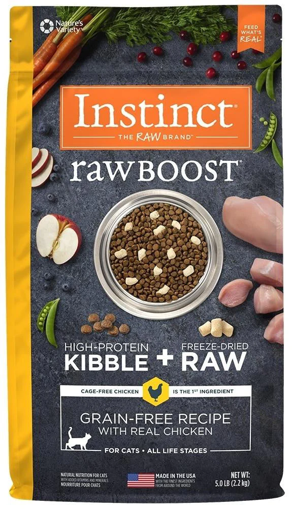 Nature's Variety Instinct Raw Boost Grain Free Recipe With Real Chicken Natural Dry Cat Food-4/ 5-lb-{L+1}