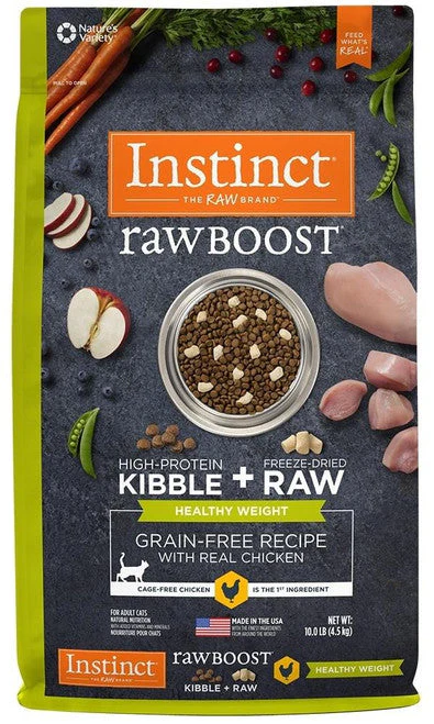 Nature's Variety Instinct Raw Boost Healthy Weight Adult Grain Free Recipe With Real Chicken Natural Dry Cat Food-4.5-lb-{L+1} - Image 2