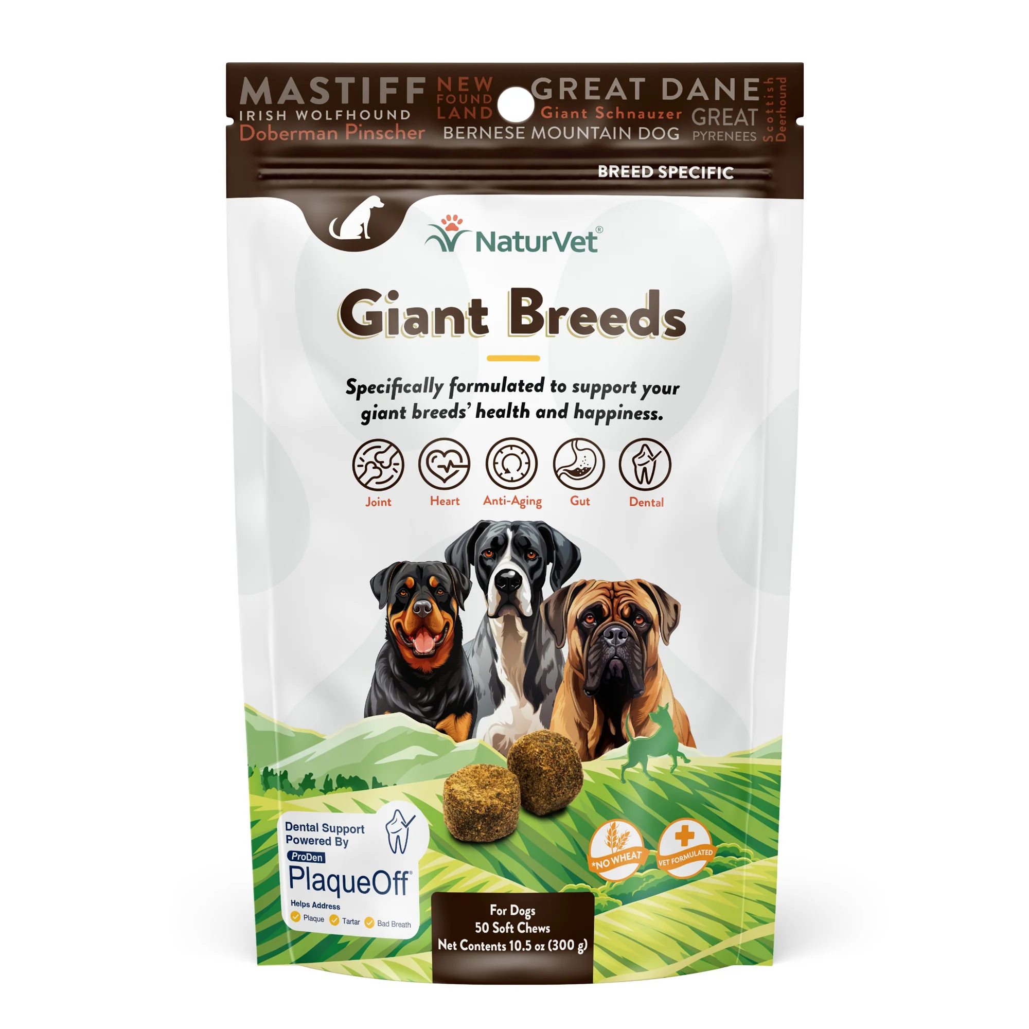 NaturVet Breed-Specific Giant Breed Supplement Soft Chew 50 ct