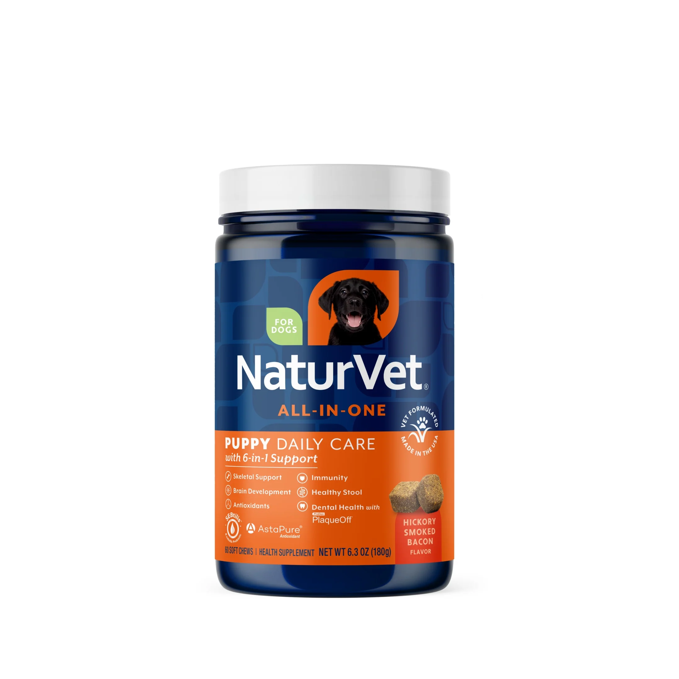 NaturVet Puppy Daily Care Multi-Benefit Soft Chew 6-in-1 Support 60 ct