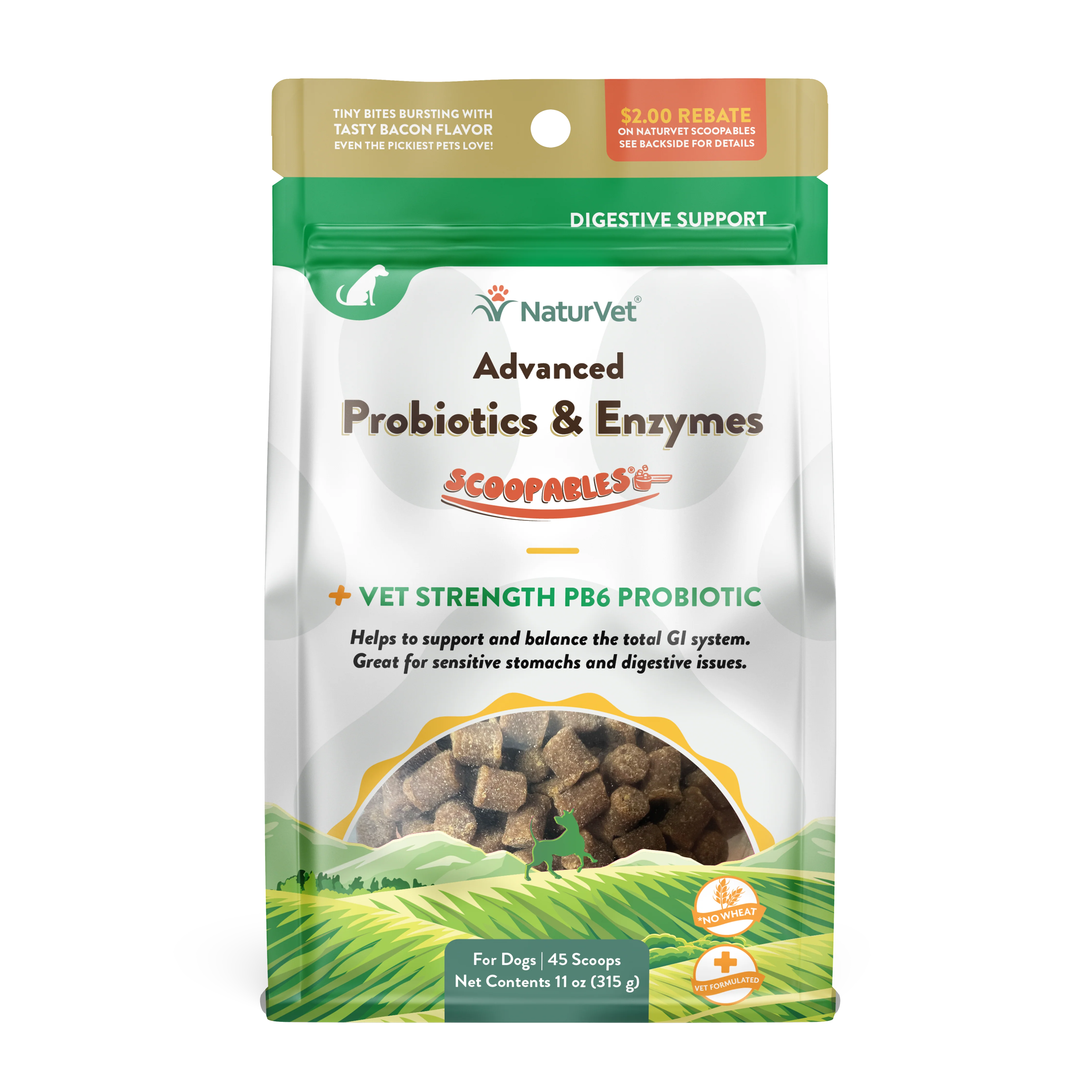 NaturVet Scoopables Advanced Probiotics and Enzymes for Dogs 11 oz
