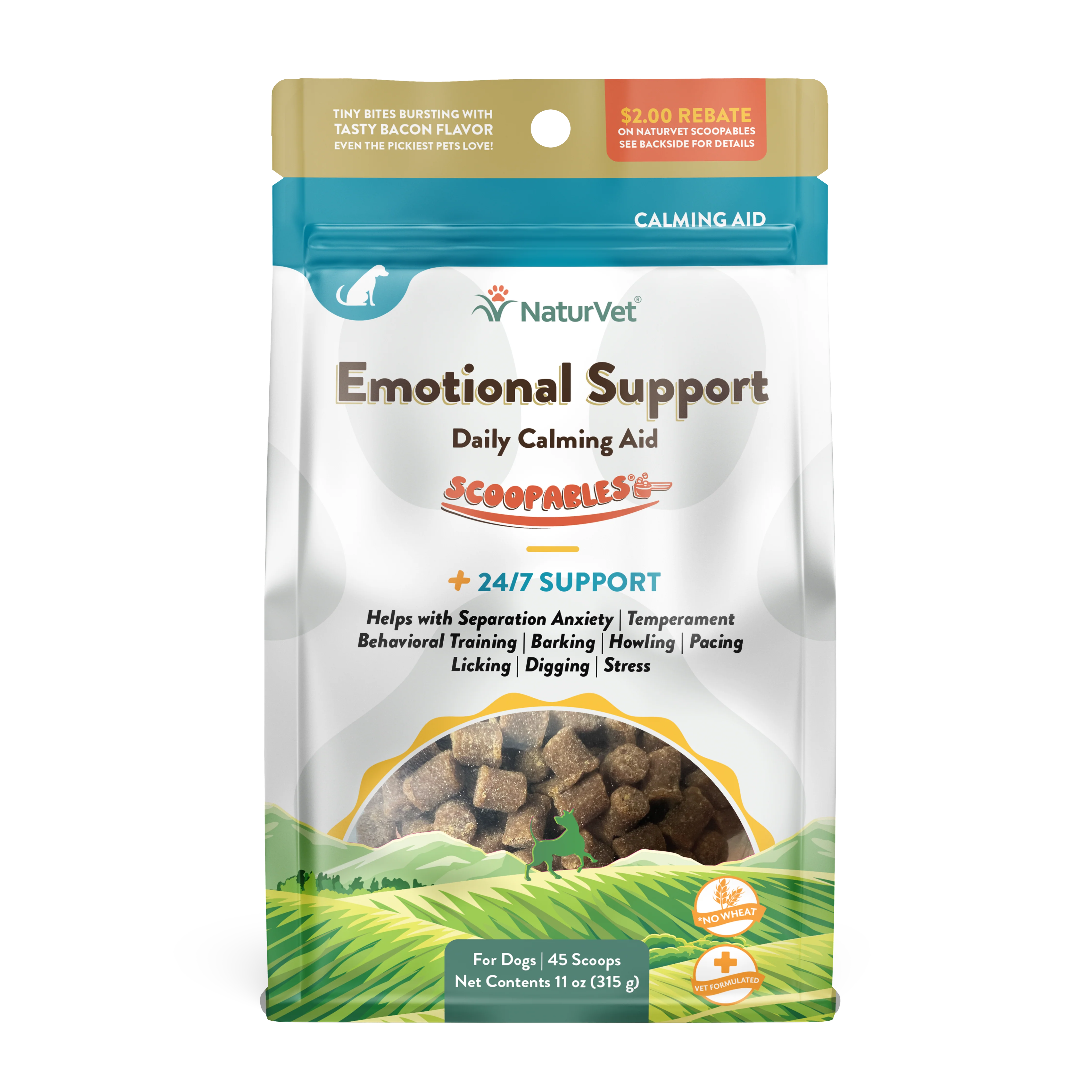 NaturVet Scoopables Emotional Support Daily Calming Aid For Dogs 11 oz
