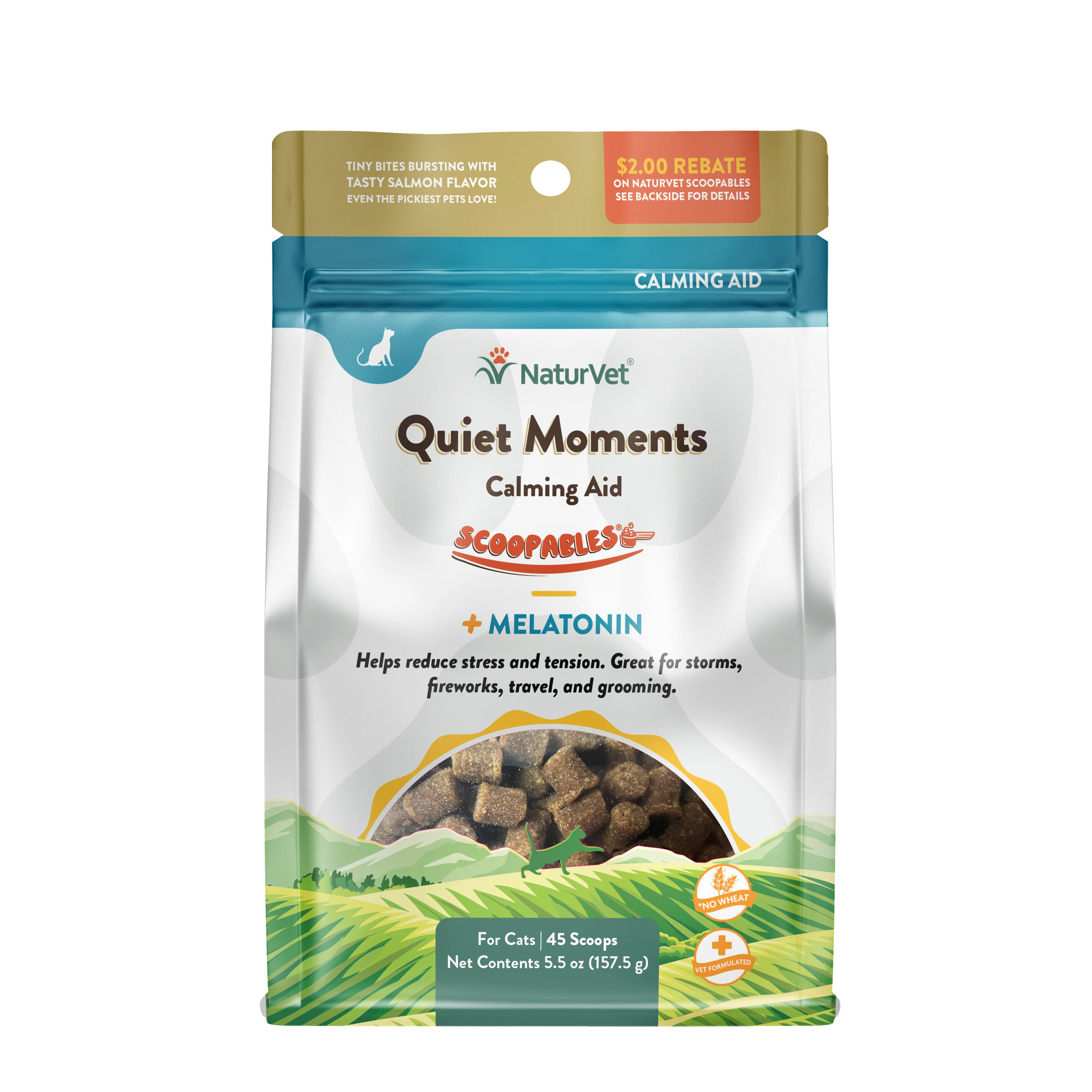 NaturVet Scoopables Quiet Moments Calming Aid +Melatonin for Cats 5.5 oz