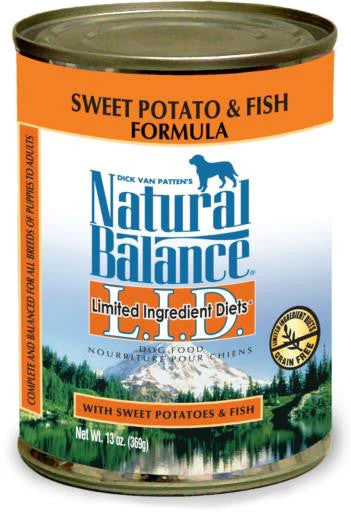 Natural Balance Limited Ingredient Diets Fish & Sweet Potato Dog Food 12/13oz {L-1} 236406 - Image 2