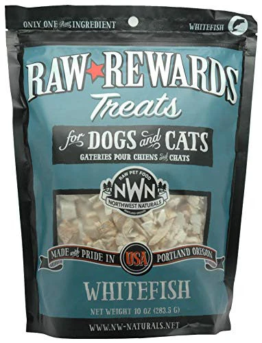 Northwest Naturals Freeze Dried Raw Rewards Dog Treats Whitefish 10oz{L+x }
