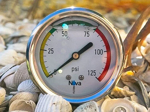 Nova Reverse Osmosis pressure gauge glycerin filled 0-125 psi - Image 2