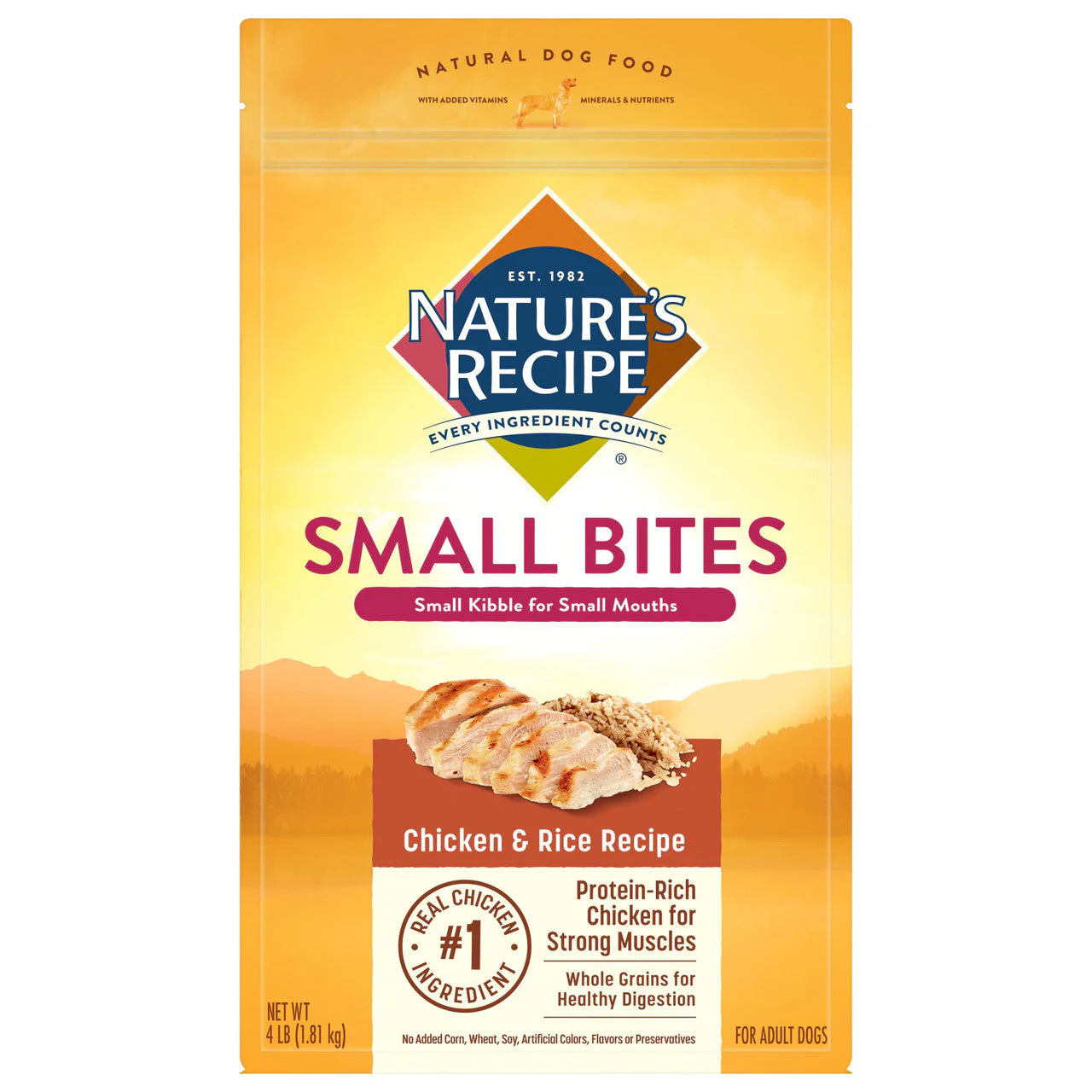 Nature's Recipe Chicken & Rice Small Bites Dog Food 4 / 4 lb
