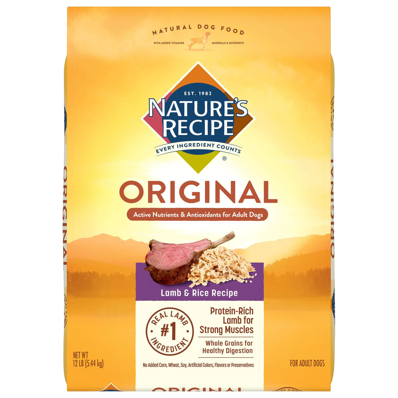 Nature's Recipe Original Lamb & Rice Dog Food 12 lb
