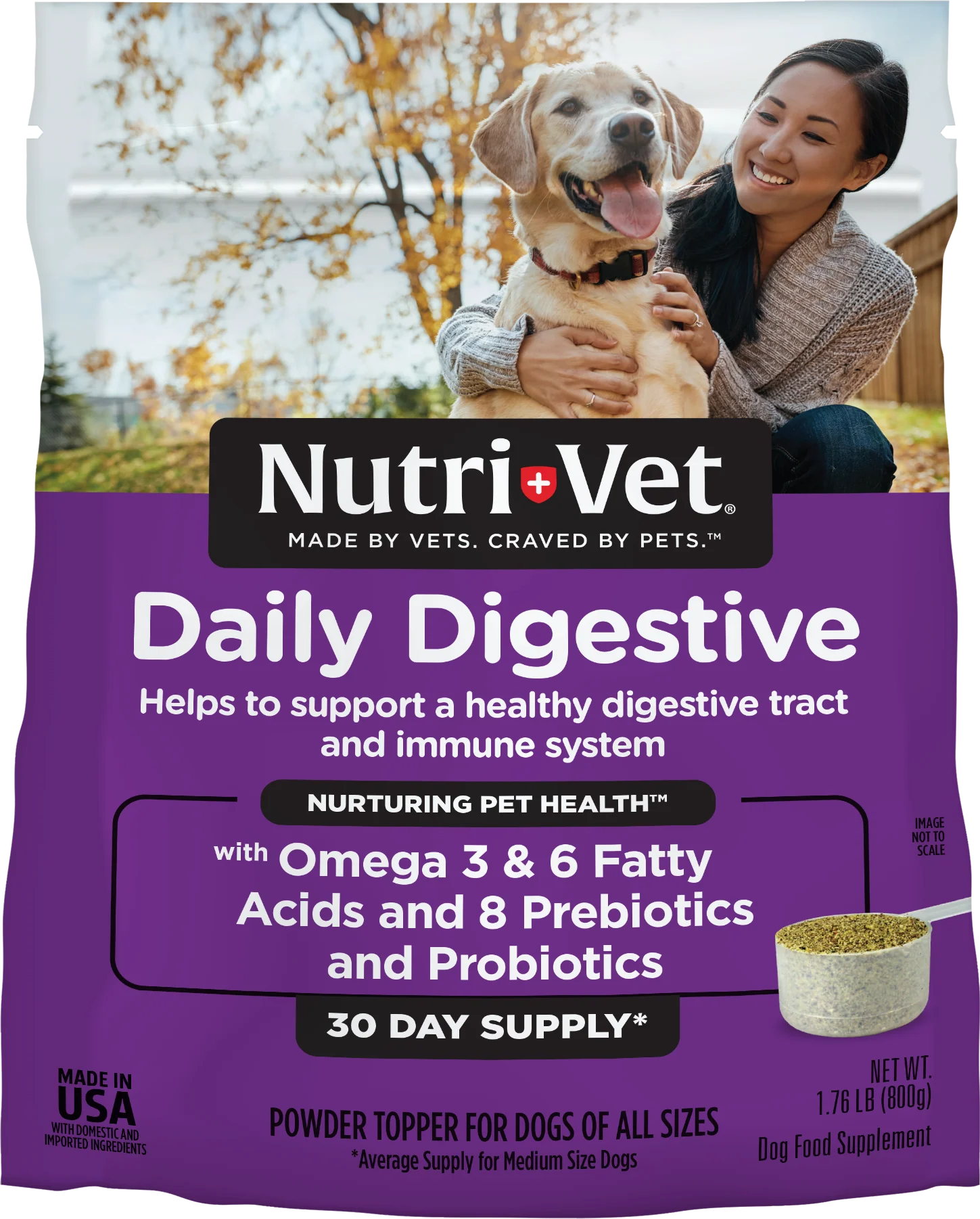 Nutri-Vet Daily Digestive Powder Topper Dog Supplement 1.76 lb
