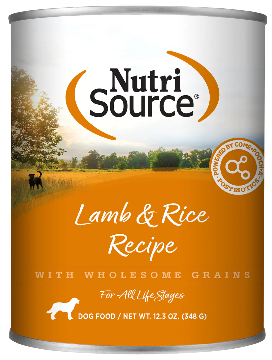 NutriSource Canned Dog Food Lamb & Rice 12ea/12.3 oz
