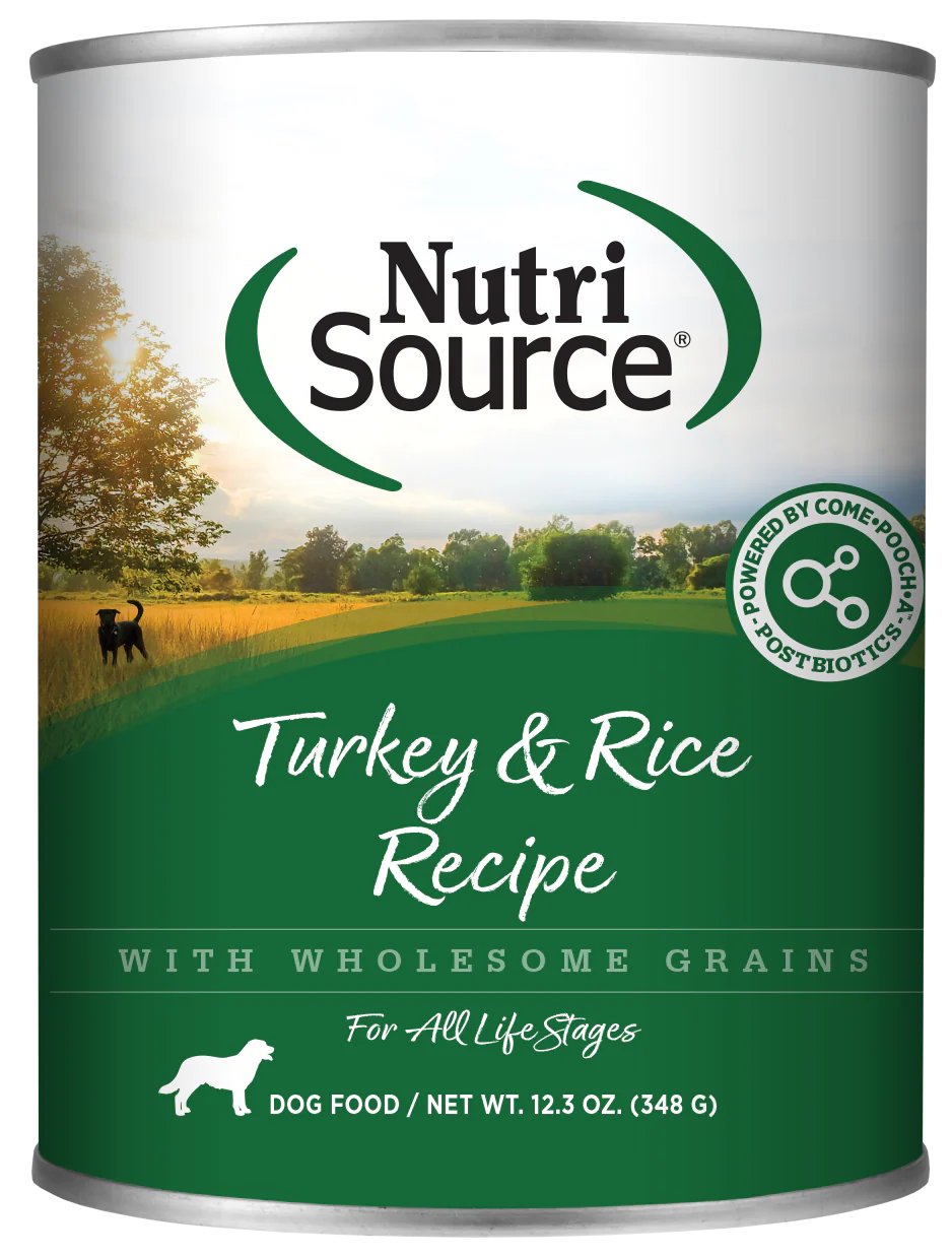 NutriSource Canned Dog Food Turkey & Rice 12ea/12.3 oz