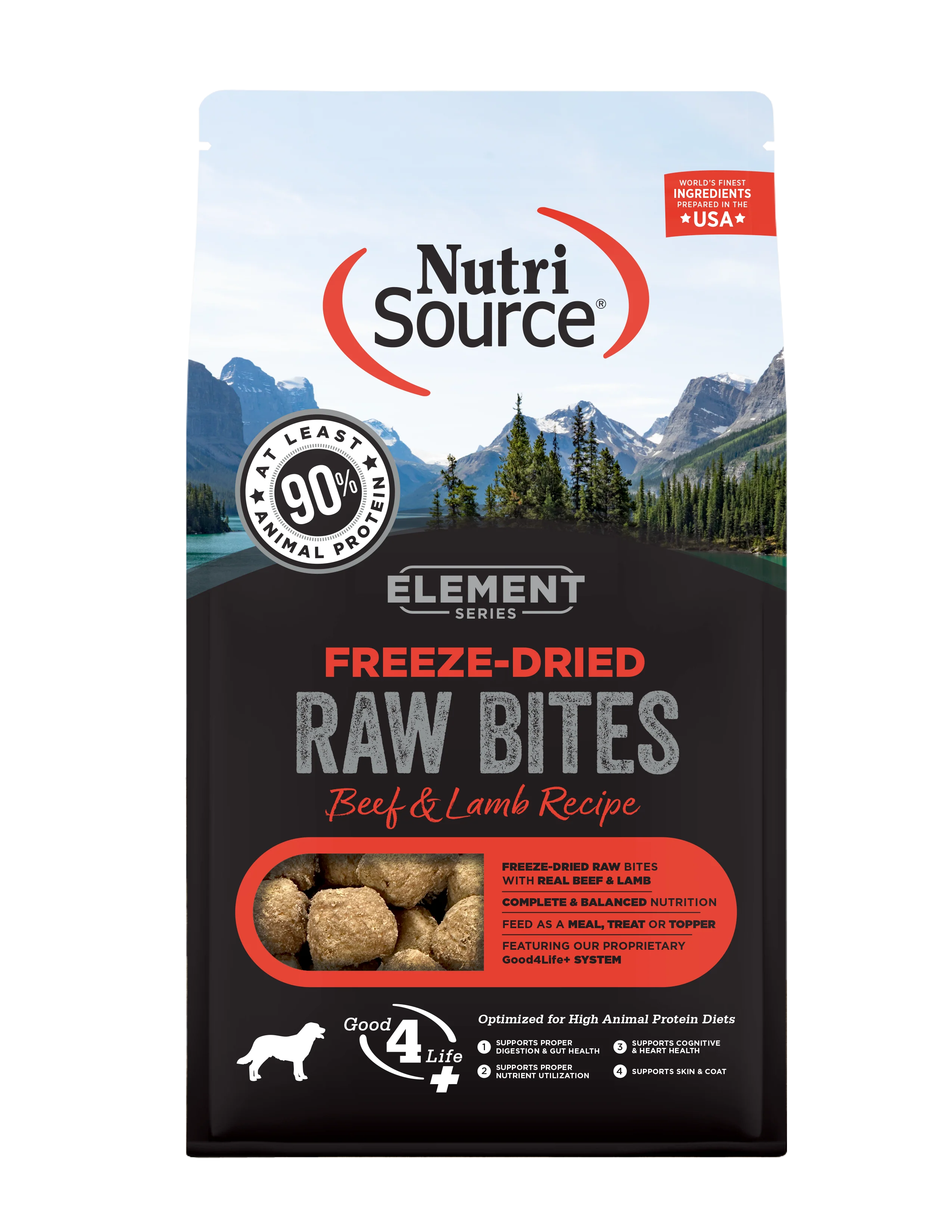 NutriSource Element Freeze Dried Raw Bites Dry Dog Food Beef & Lamb 10 oz
