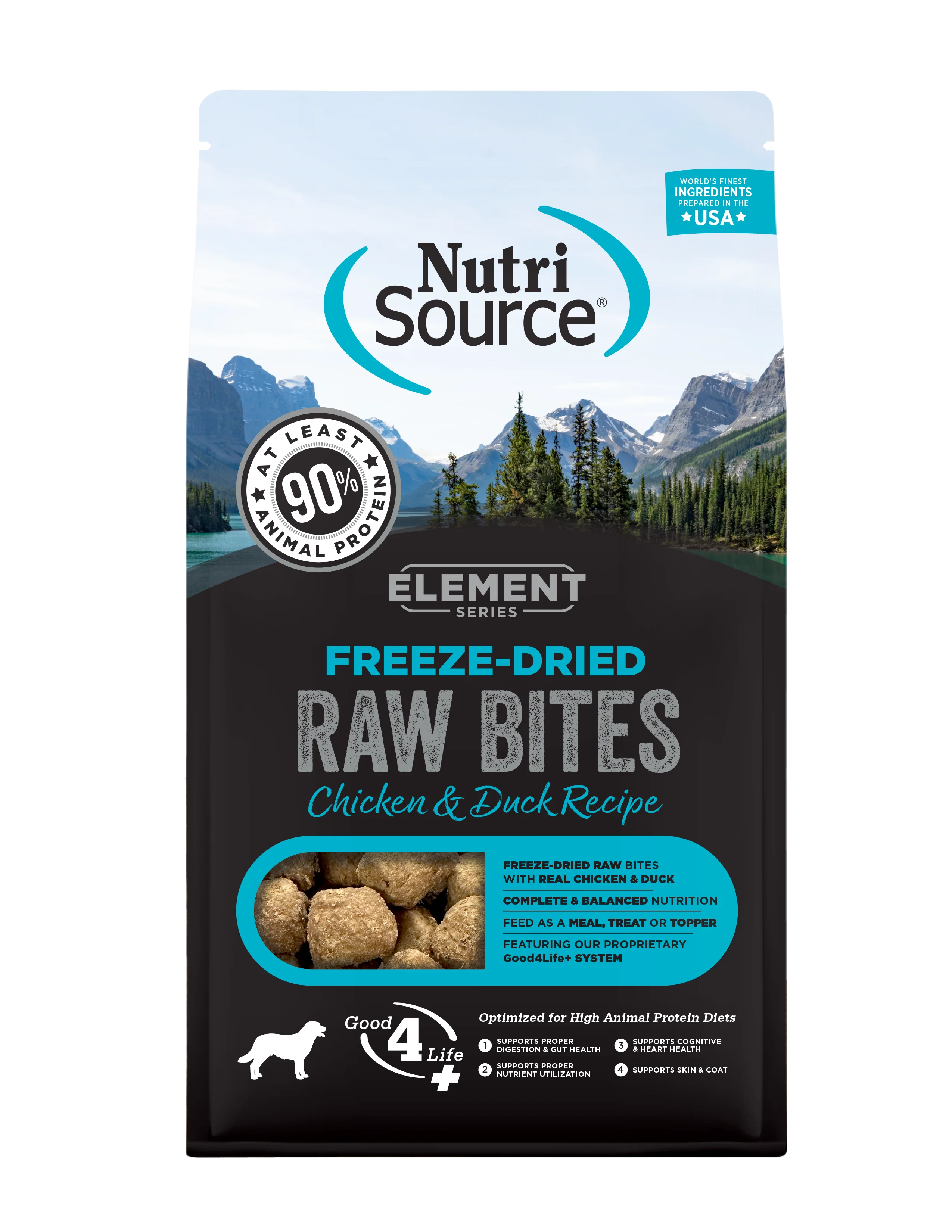 NutriSource Element Freeze Dried Raw Bites Dry Dog Food Chicken & Duck 10 oz