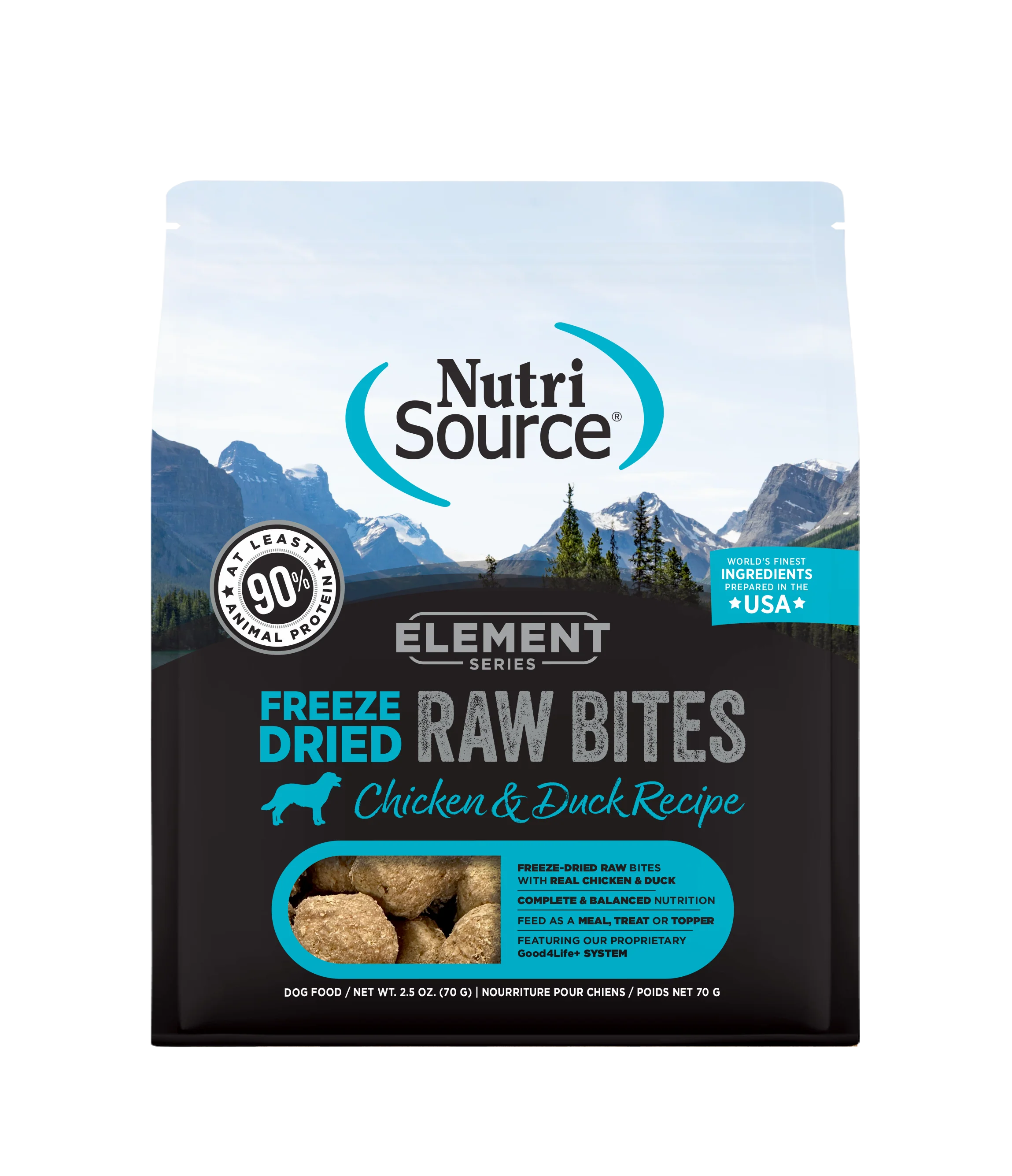 NutriSource Element Freeze Dried Raw Bites Dry Dog Food Chicken & Duck 2.5 oz