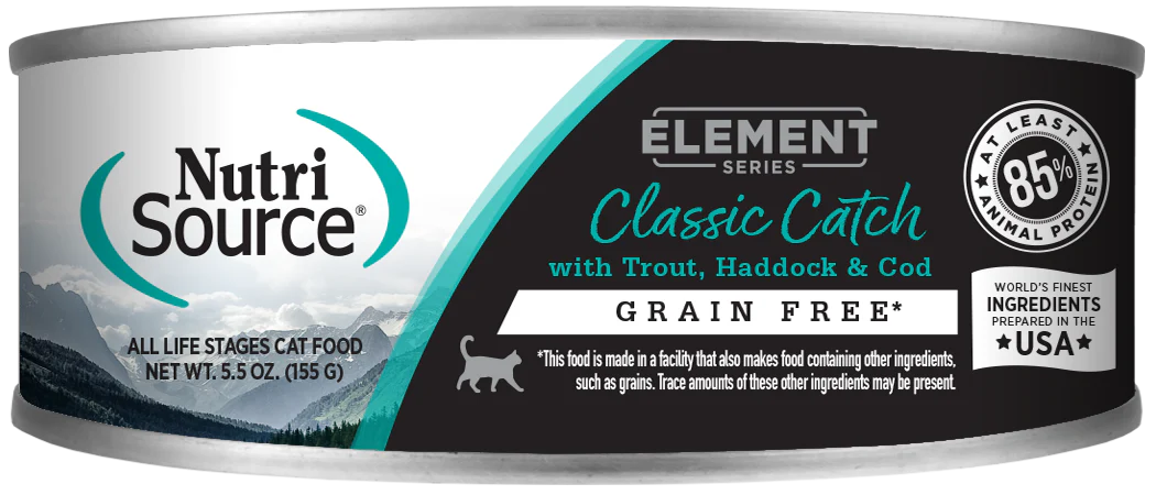 NutriSource Element Series Grain Free Canned Cat Food Classic Catch 12ea/5.5 oz