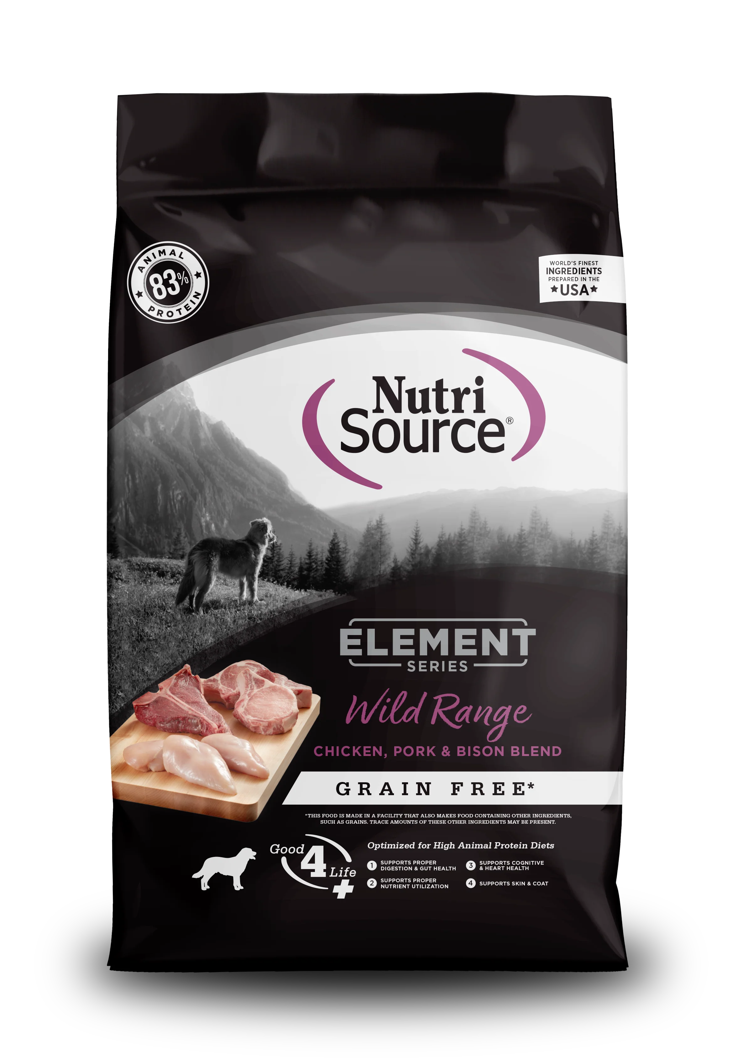 NutriSource Element Series Grain Free Dry Dog Food Wild Range 4 lb