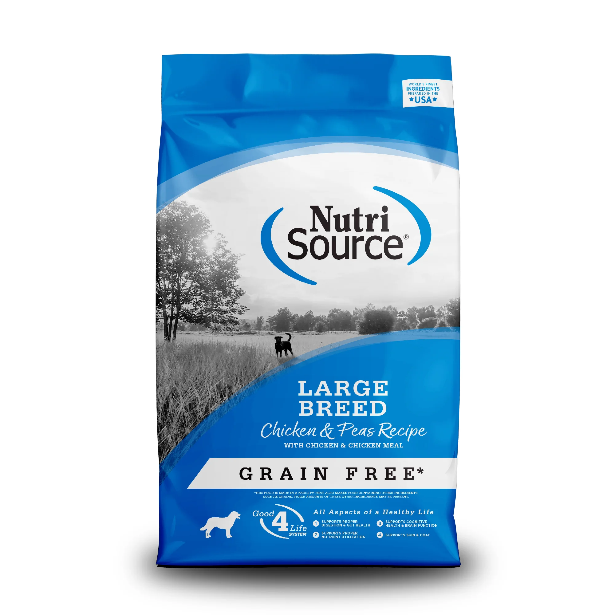 NutriSource Large Breed Grain Free Dry Dog Food Chicken & Peas 26 lb